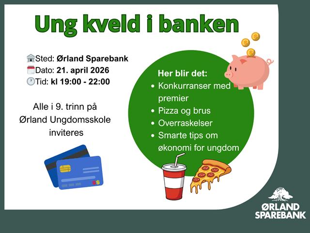 Informasjon om Ung kveld i banken for 9 trinn 2026