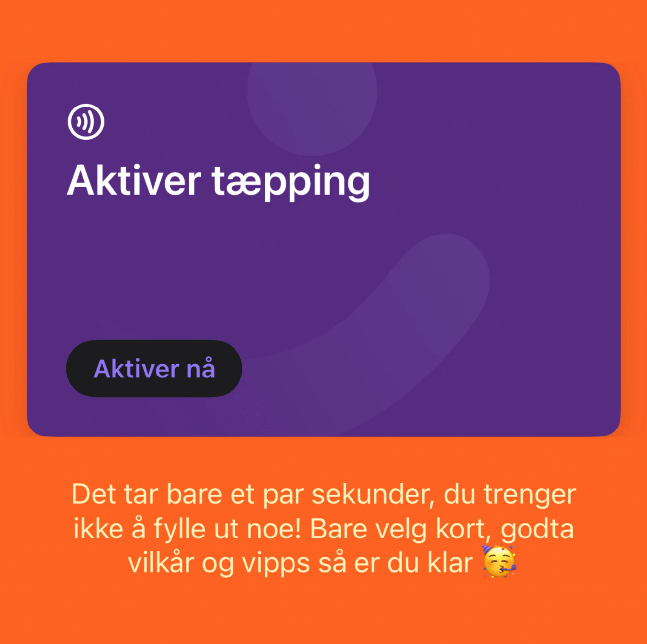 Bilde av aktivering Vipps tæpping