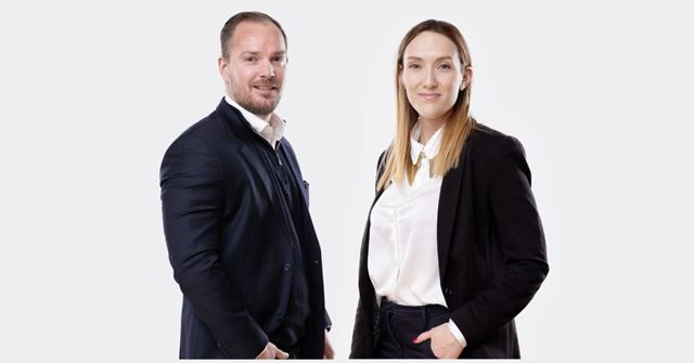 Bilde av eiendomsmeglerne Silje og Aleksander i Nylander &Partners